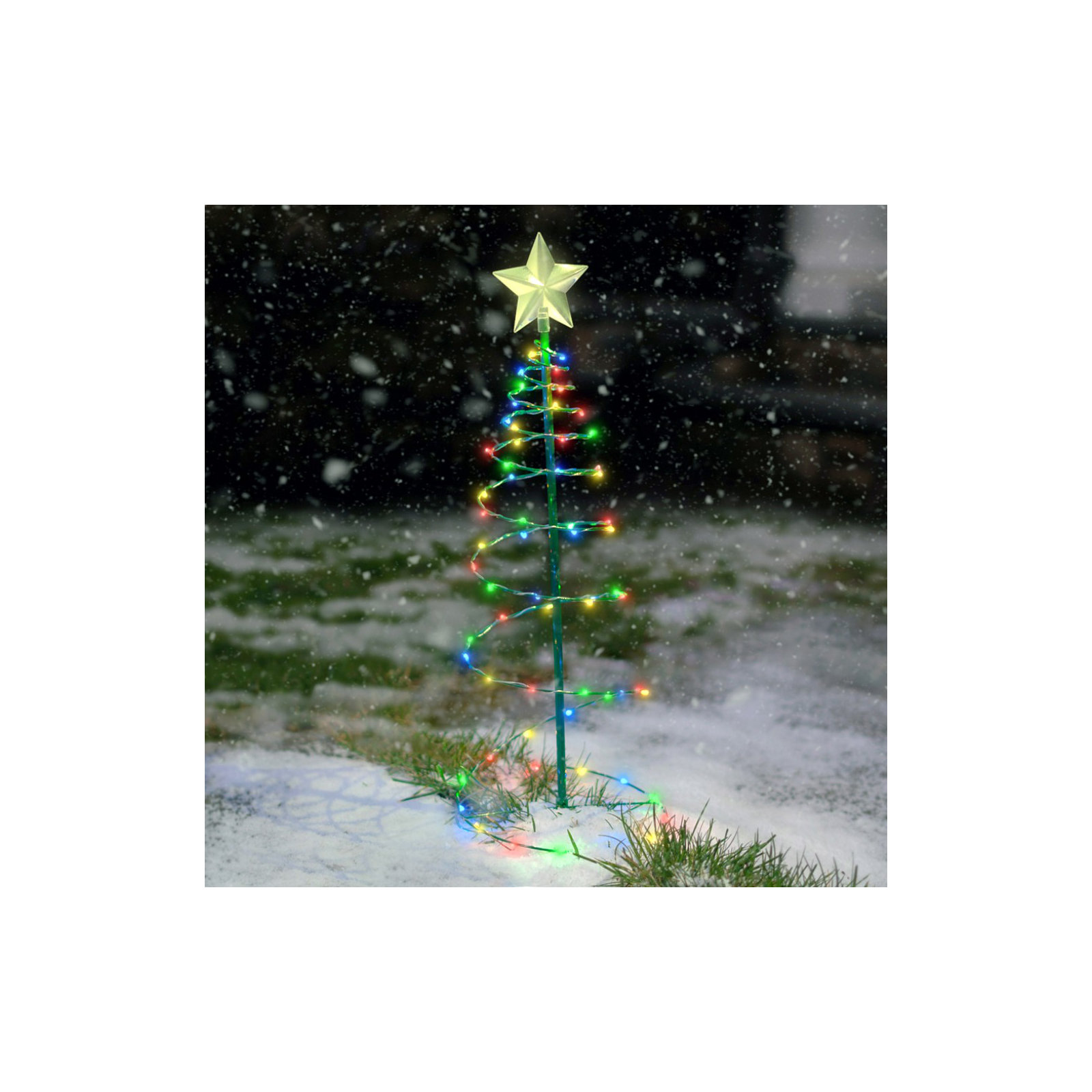 2ft Solar Powered LED Spiral Christmas Tree, Multicolor