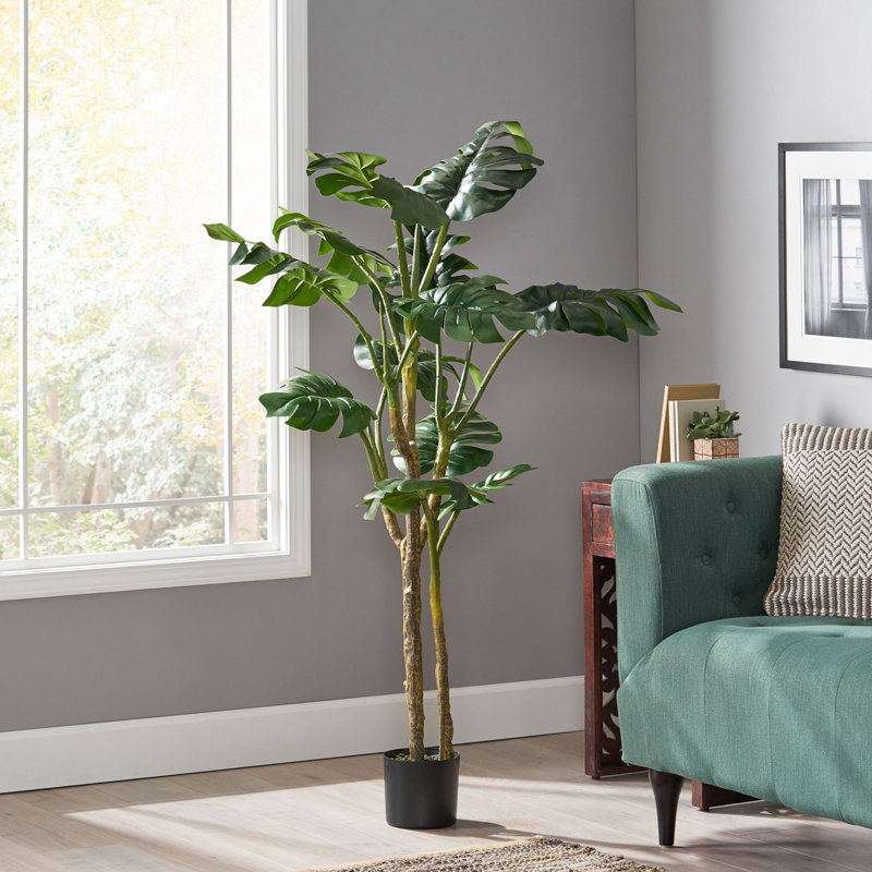 Fleeman Faux Monstera Tree in Pot, 60" H x 30" W x 43" D