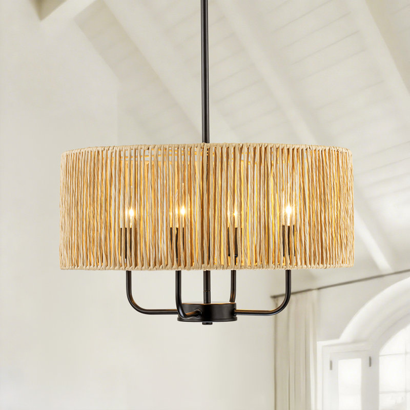 4 - Light Dimmable Drum Chandelier