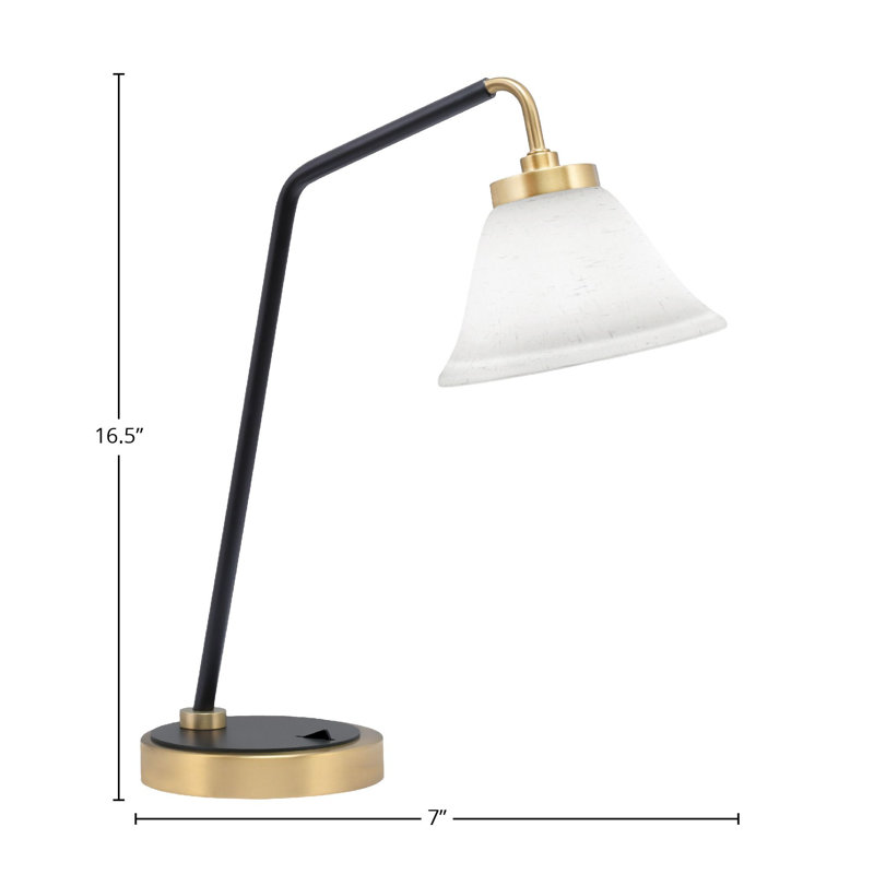 Waheed Stainless Steel Desk Lamp, Matte Black/Brass