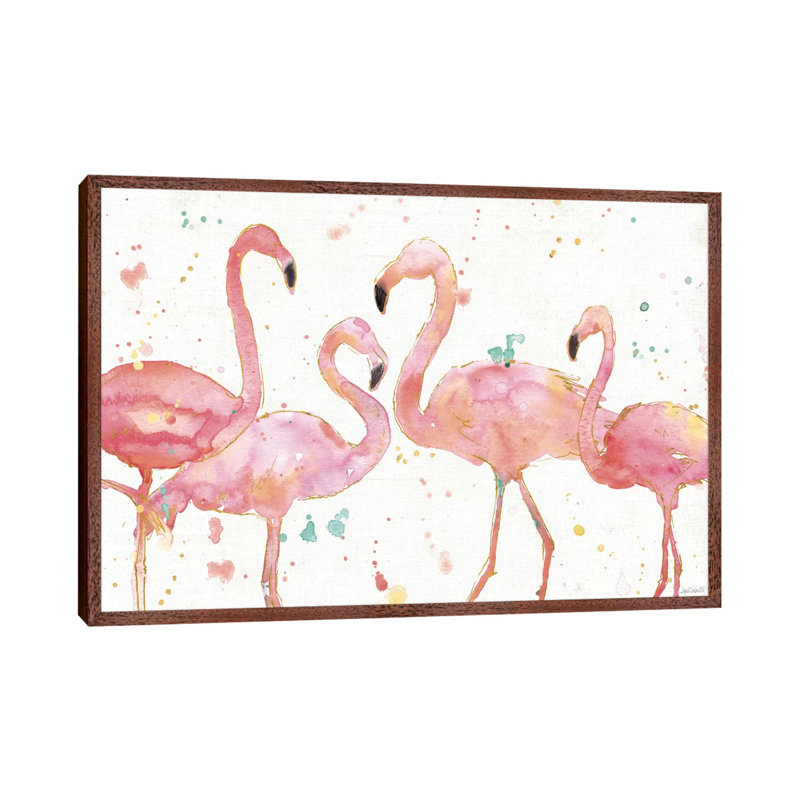 Flamingo Fever I 1 Piece Wall Art, 66.04 cm H x 45.72 cm W, Classic Wood Floater Framed