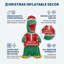 Giant 6ft Inflatable Christmas Dinosaur dinosaur figure Outdoor Yard Decoration - Lighted Holiday Lawn Display - Built-In Air Blower - UK H:180CM, Fan: 0.8A 12032, Transformer: 1000mA