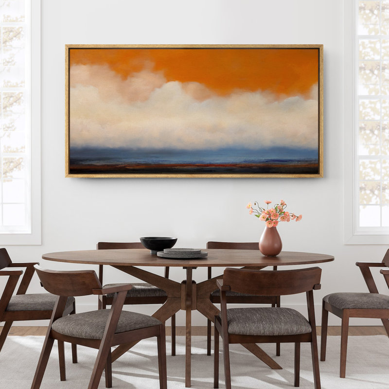 «Orange» et «Blue Horizon Cloudscape», grande impression sur toile encadrée - décor de ciel abstrait moderne, Naturel