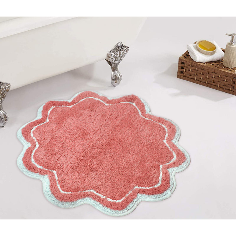 Dobrinka Bath Rug, Coral, 30"(Round)