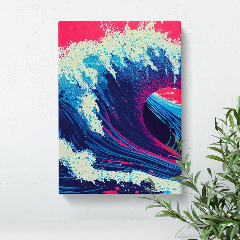 XC1022-1617X Colourful Ocean Wave No.3 Abstract - Wrapped Canvas Print, 76cm H x 50cm W x 3cm D