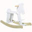 Cheval à bascule classique en bois pour les tout-petits de 1 à 3 ans, fini lisse et construction robuste, blanc