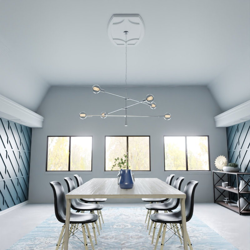 10"W x 6 5/8"H x 3"ID x 5 1/4"C x 1"P Kailey Architectural Grade PVC Contemporary Ceiling Medallion, Two Piece