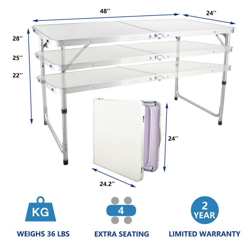 48" Adjustable Folding Table