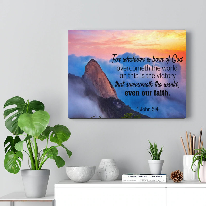 Born Of God 1 John 5:4 - Wrapped Canvas Print, 30cm H x 41cm W