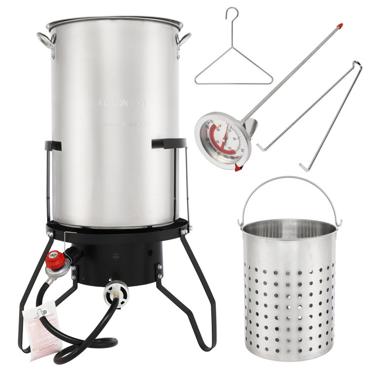 52 Quart Outdoor Turkey Fryer KIT Deep Steamer Food Boiler Pot