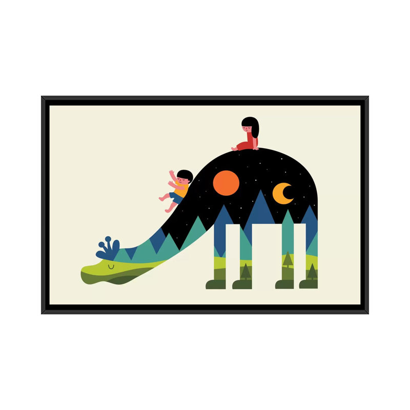 «Treanor Up and Down», art encadré, Toile avec cadre noir, Aucun mat, H 32 po x l 48 po x P 1,5 po