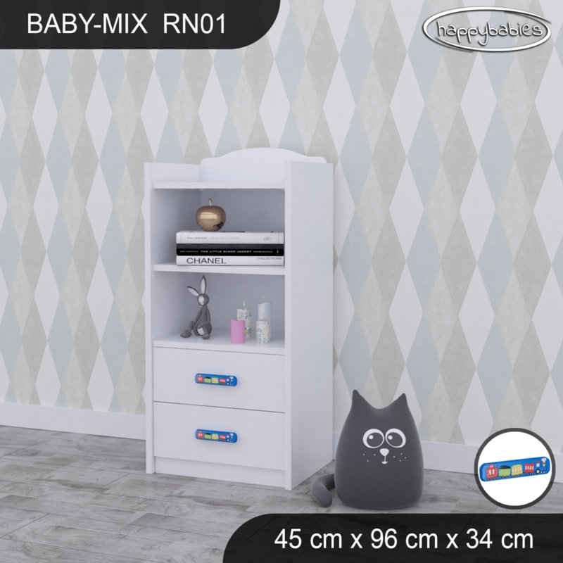 96cm H Kids Cube, White/Blue, 96cm H x 45cm W x 34cm D