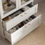 Garde-manger moderne avec portes en verre et tiroirs de rangement - Organisateur de cuisine et de salle à manger élégant