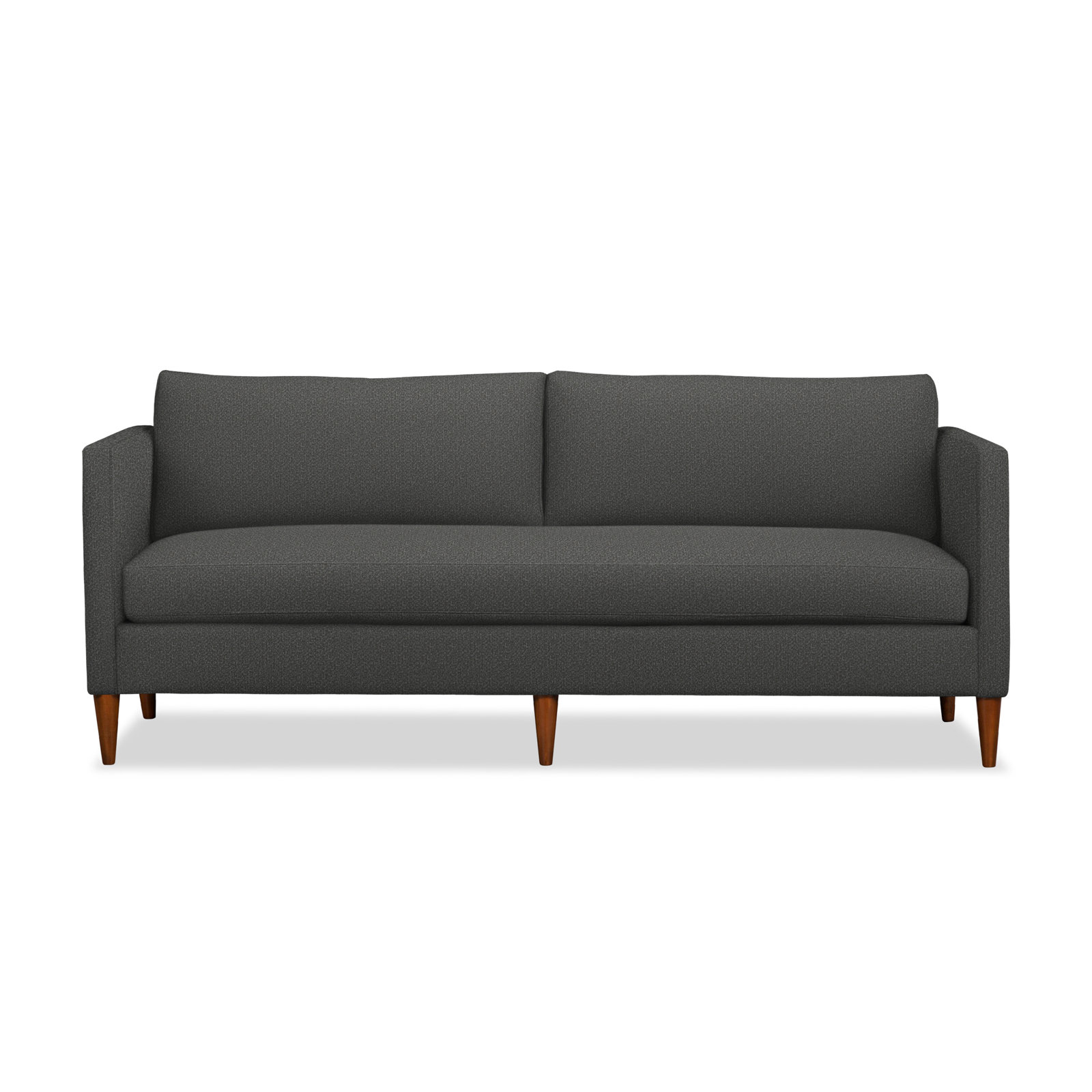 Clifford 87" Upholstered Custom Bench-Seat Sofa, Davis Smoke Bouclé