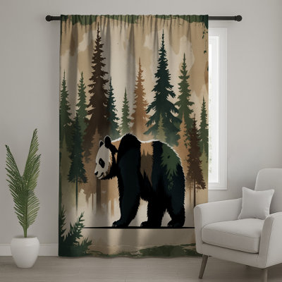 Rideaux Panda Forest Illustration