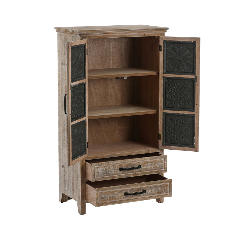 Angela 48'' H 2-Door Solid and Manufactured Wood Accent Cabinet