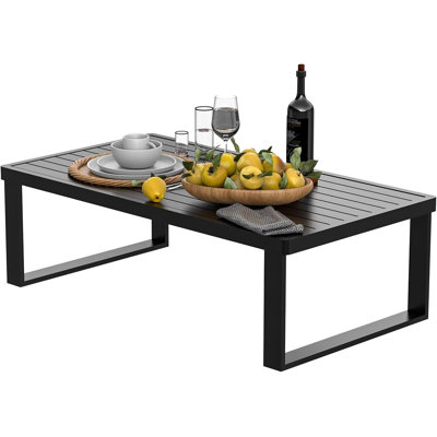 Aluminum Outdoor Coffee Table - Rectangle Patio Tables for Deck, and Poolside by Latitude Run