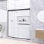 56 à 60 po X P 70 po Porte de douche coulissante double H, verre trempé 1/4 po avec finition noir mat-126488450