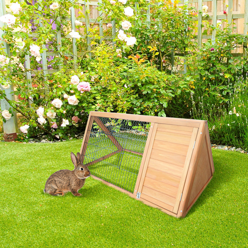 Cage pour animaux 46 po x 24 po en bois jaune pour l'extérieur avec fil de ventilation et de ventilation