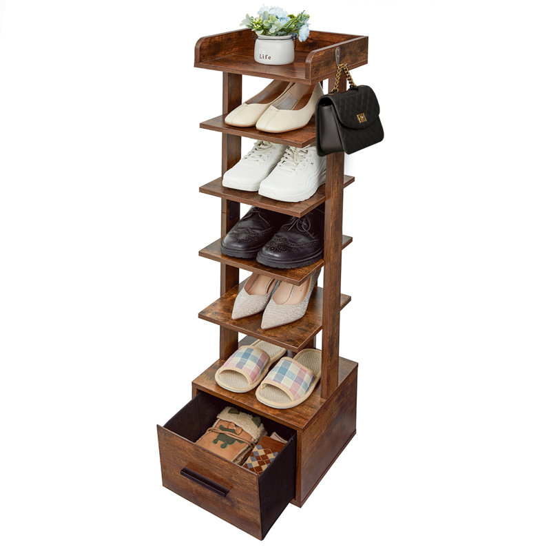 Range-chaussures 6 paires, Brun rustique