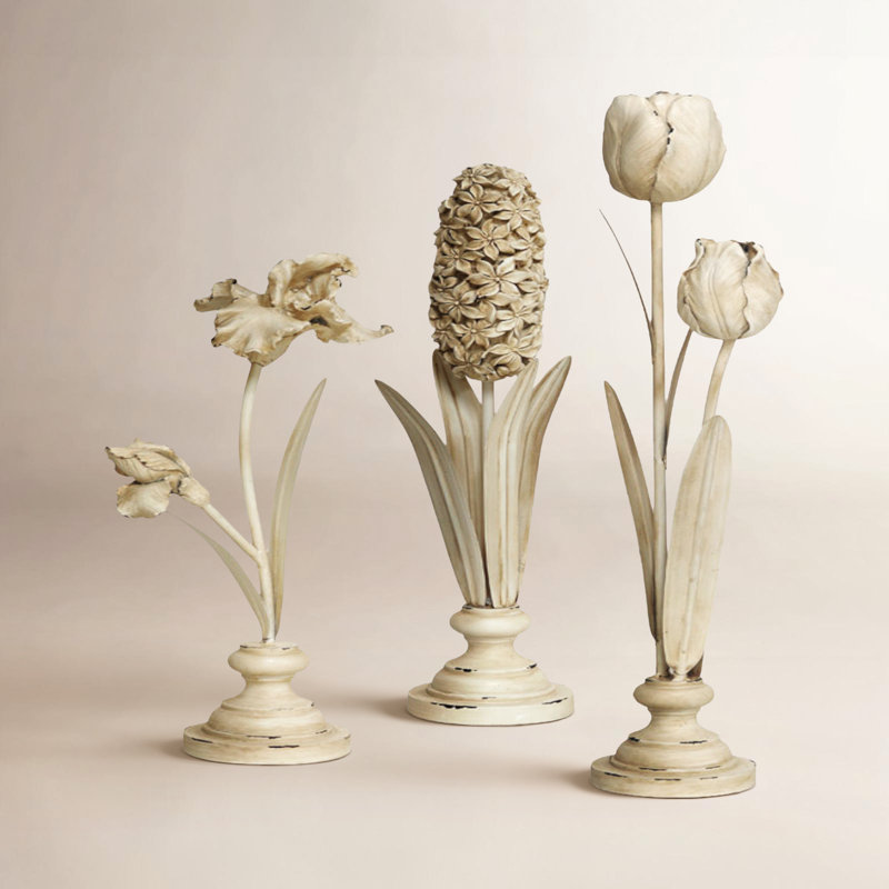 3 Piece Palomo Standing Flowers Sculpture Set