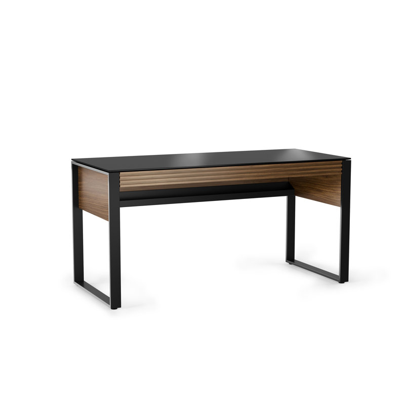 Bureau en verre Corridor, Noyer naturel