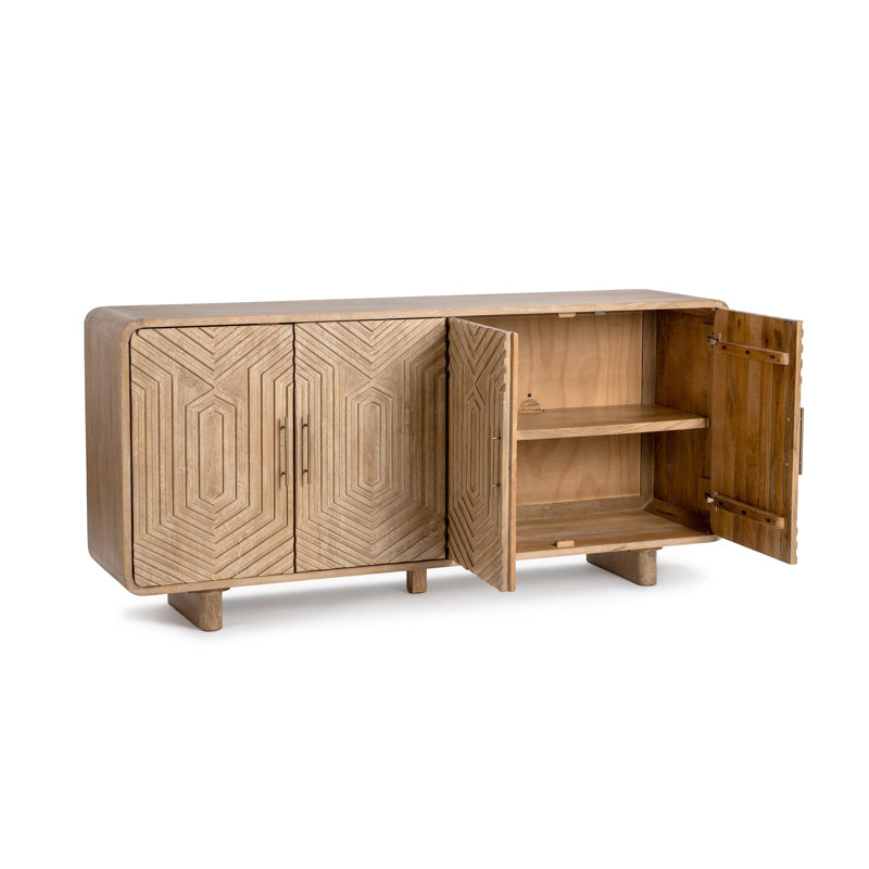 Buffet en bois massif Quince, Argile Dune