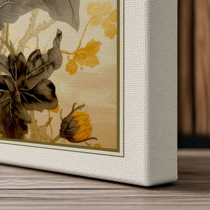 Chrysanthemum Study Botanical - Wrapped Canvas, 24x16 - 61.0 x 40.6 cm, Cream Border