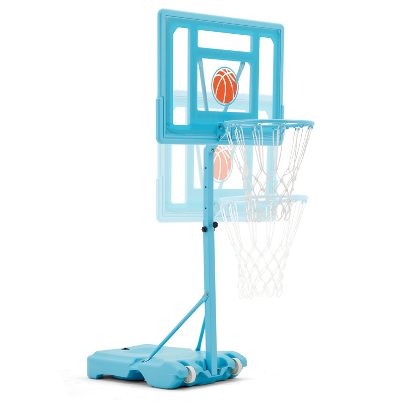 Panier de basketball portable grandeur nature, Bleu