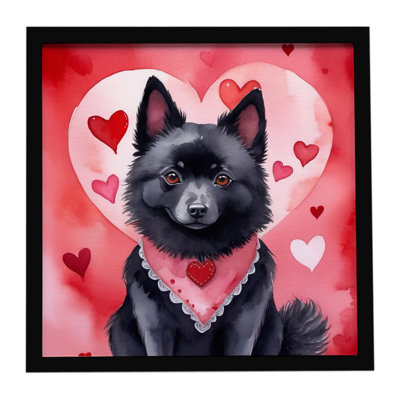 Schipperke My Valentine Framed Metal Print