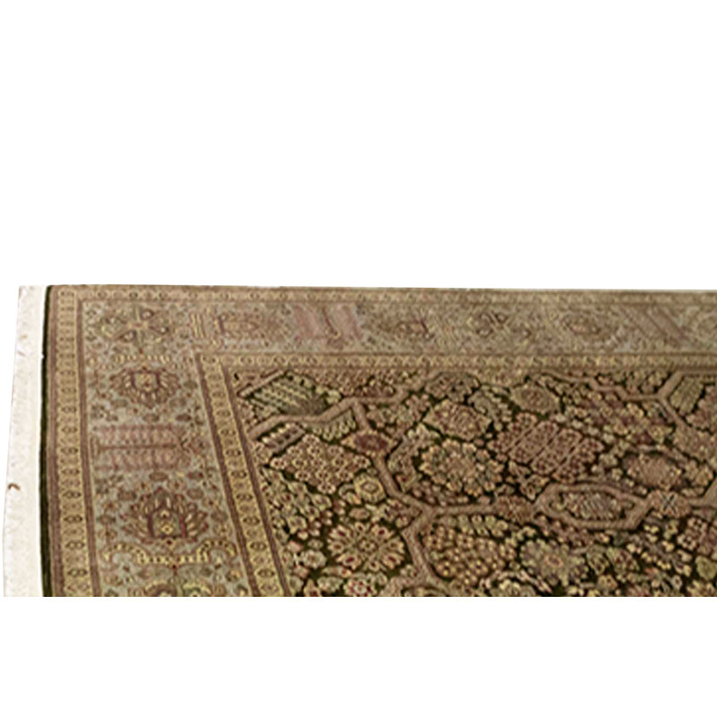 Wool Oriental Area Rug in Brown/Black/Blue