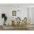 7 Piece Luxury White And Gold Dining Table Set With 6 White Leather Dining Chairs-551457641-551457646-551457632