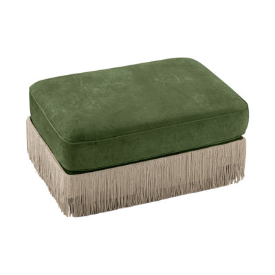 Repose-pieds luxueux en velours avec frange, repose-pieds rectangulaire, siège décoratif Boho Vintage