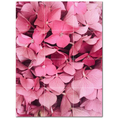 36"" x 48"" Ceramic Flowers Photo Decorative Mural Tile PT500641: 12"" x 12"" (Set of 12) -  Picture-Tiles.com, PT500641-34XL