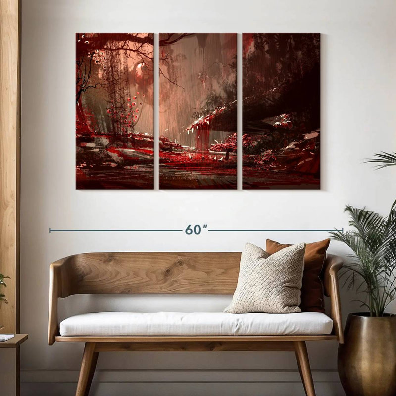 Kelan Blood Red Forest, 32" H x 50" W