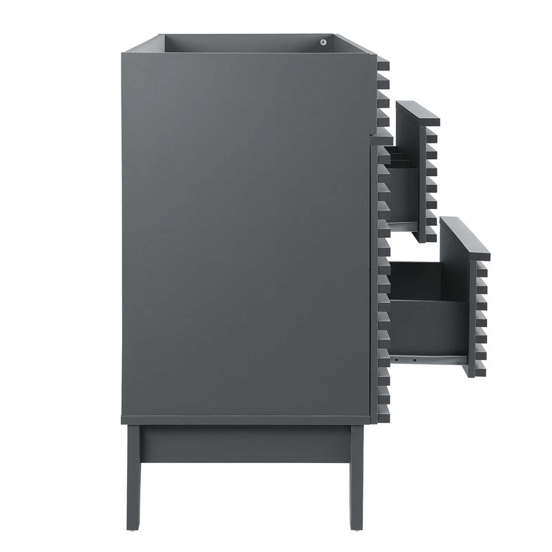 Gray 48" Mid-Century Modern Single Bathroom Vanity Cabinet