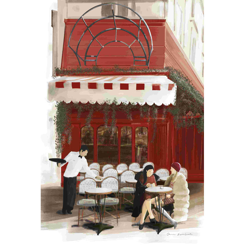 " Paris Bistro " by Omar Escalante Painting Print, 18" H x 12" W  