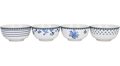 Bols de service en porcelaine porcelaine tendre, ensemble de 4 bols à mélanger, 6,3 ml (21,3 oz), STP Porcelain