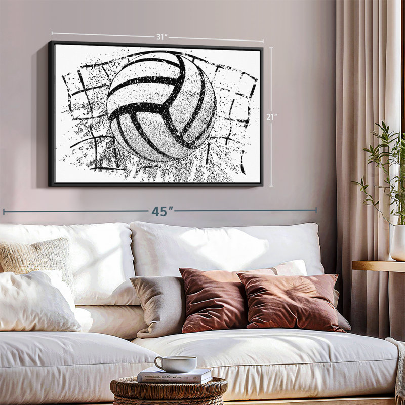 «Grunge Volleyball Canvas Print», H 21 po x l 31 po