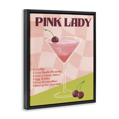  Retro Pink Lady Recipe Canvas Wall Art by Deane Beesley