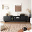 Crédence de rangement simple en bois massif noir l 86,6 po Simple