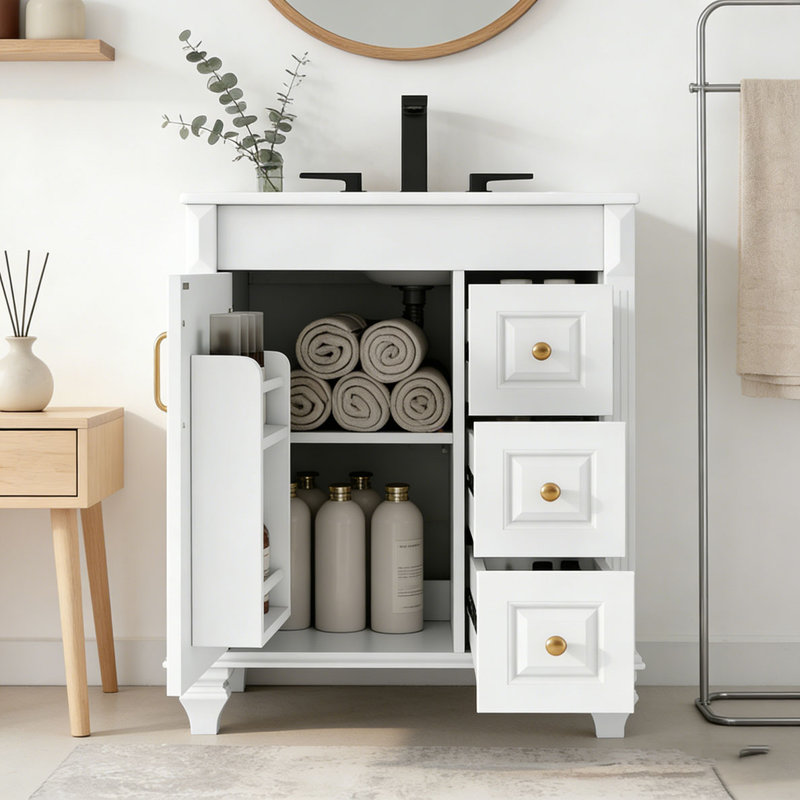 Meuble-lavabo 24 po avec lavabo, Blanc