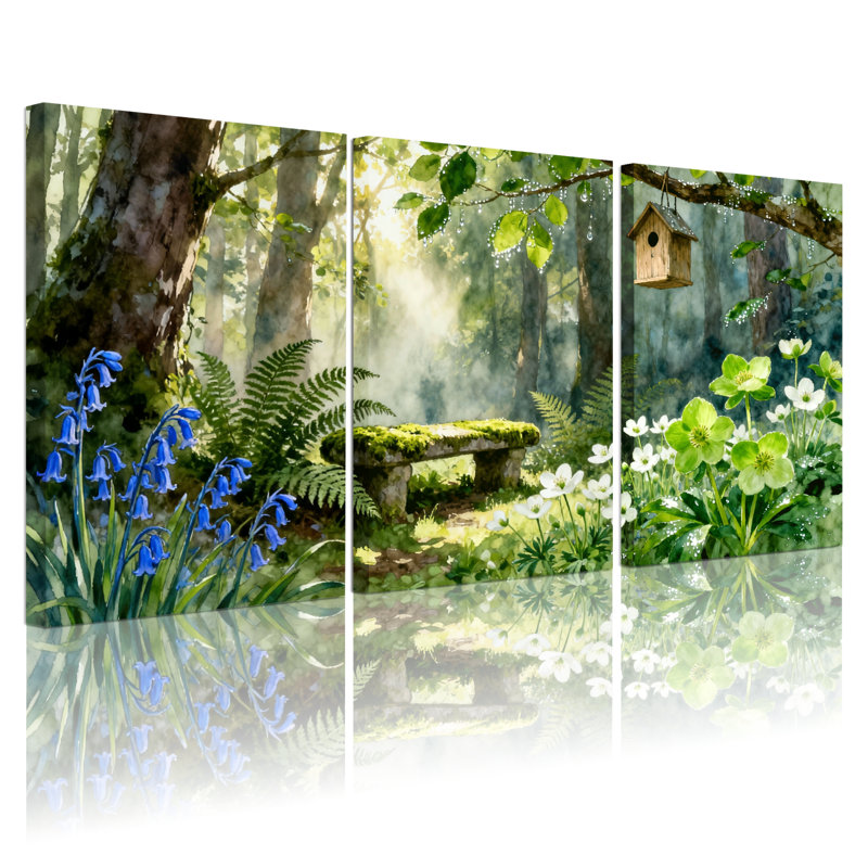 Ensemble de 3 reproductions d'art sur toile, H 24 po x l 48 po