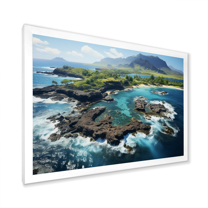 Broomall " Hawaii Tropical Escape I ", H 12 po x l 20 po, Cadre simple blanc