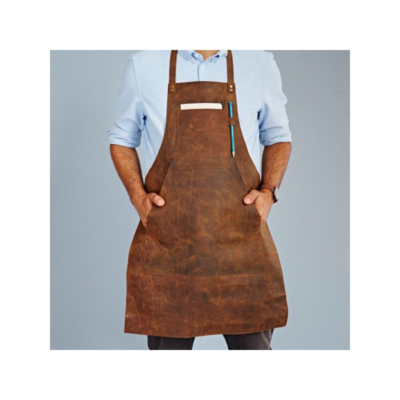 Solid Colour Leather Grilling, Brown