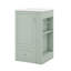 Meuble-lavabo de 20 po avec lavabo en céramique, tiroir et tablettes latérales ouvertes avec barre à serviettes en bois de pin-121361382