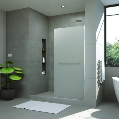 DreamLine Linea 34 in. W x 72 in. H Frameless Shower Screen with Towel Bar