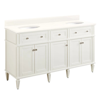 60" Elmdale Double Bathroom Vanity Set with Oval Undermount Sinks