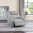 Light Gray Chenille Recliner W/Power Lift & Massage