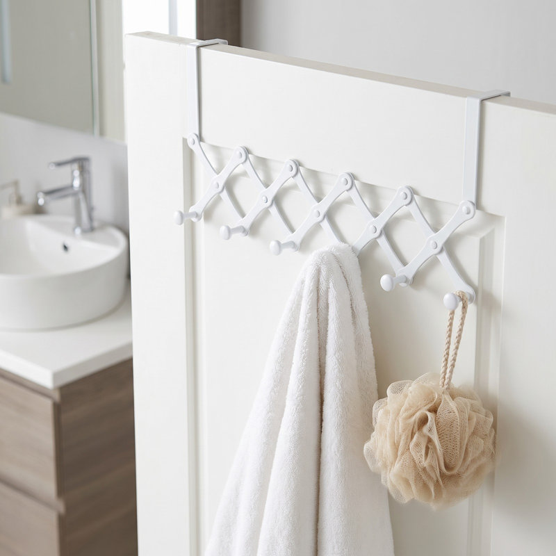 Adjustable Over-the-Door Hanger with 6 Hooks